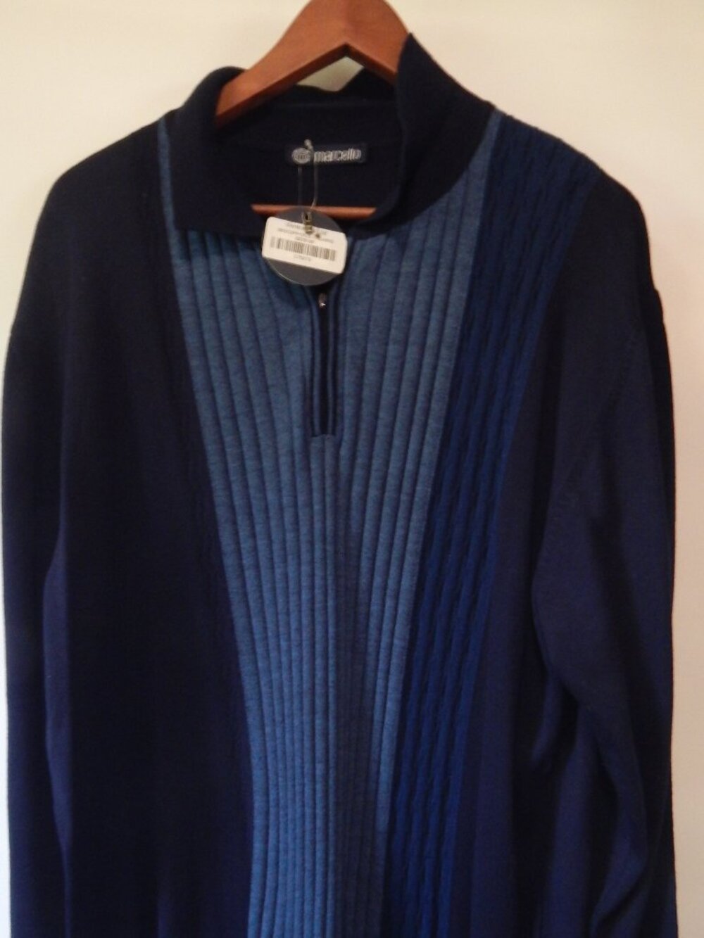 Marcello Sport long-Sleeve Knit Pullover Sweater Made in Italy XL Mens
